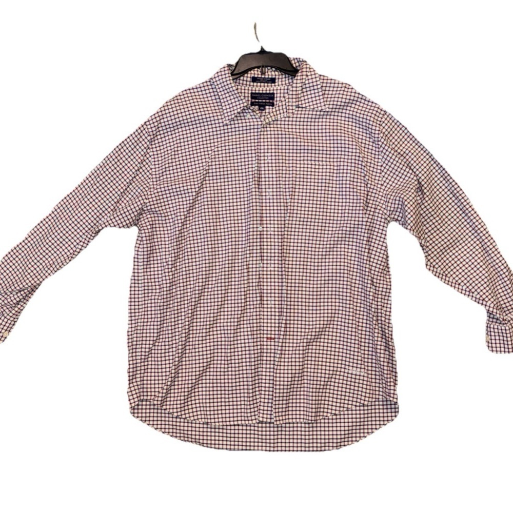 Daniel Cremieux Men's Casual Checkered Shirt - Red and White